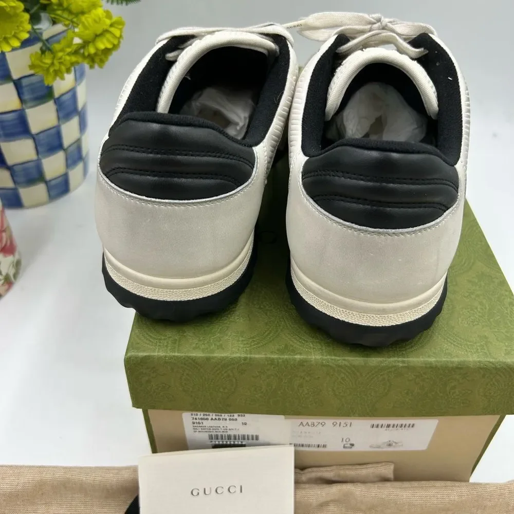 Men's Gucci Mac 80 low top leather sneakers size 10 fits 10.5 US made in Italy